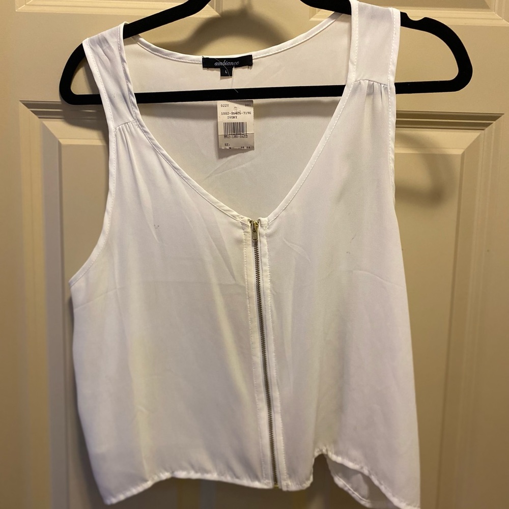 White zip-up tank!